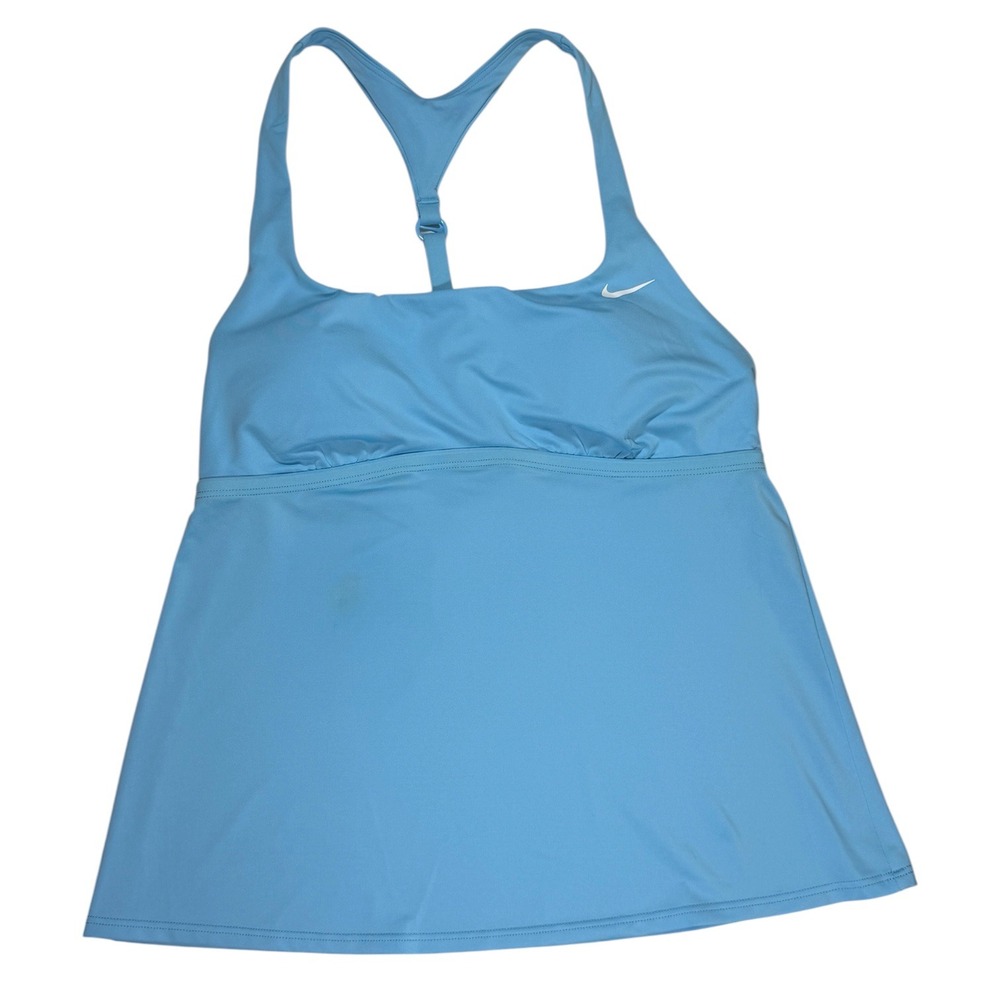 Nike Swim Square Neck Tankini Top Women's M Hydrangeas Blue NWT Racerback